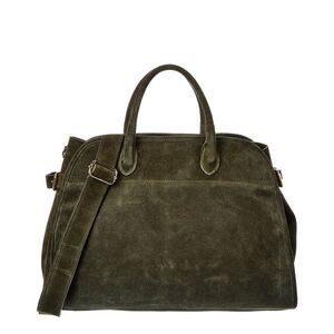 Isabella Rossetti Phoebe Suede Tote, Green